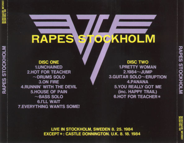 Van Halen Rapes Stockholm - Van Halen Bootleg Discography